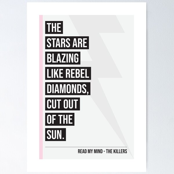 Read My Mind Lyrics - The Killers Poster RB0301 product Offical thekillers Merch